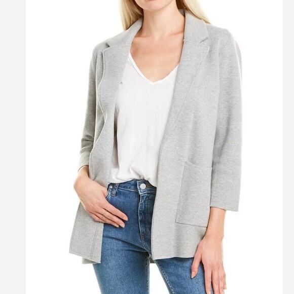 J.Crew Sophie Knit Sweater Gray Blazer Cardigan Classic Minimalist Size Medium - Picture 1 of 8